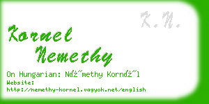 kornel nemethy business card